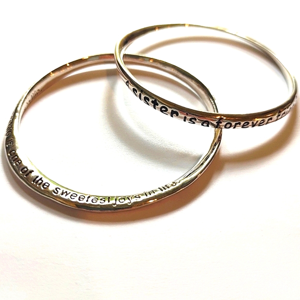 Friendship + Sister Inspirational Message Bangles (2)
